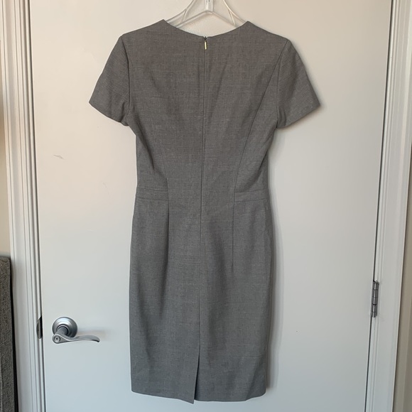 HUGO BOSS Deshina Gray Sheath Virgin Wool Career Business Dress Size 2 - Picture 6 of 12